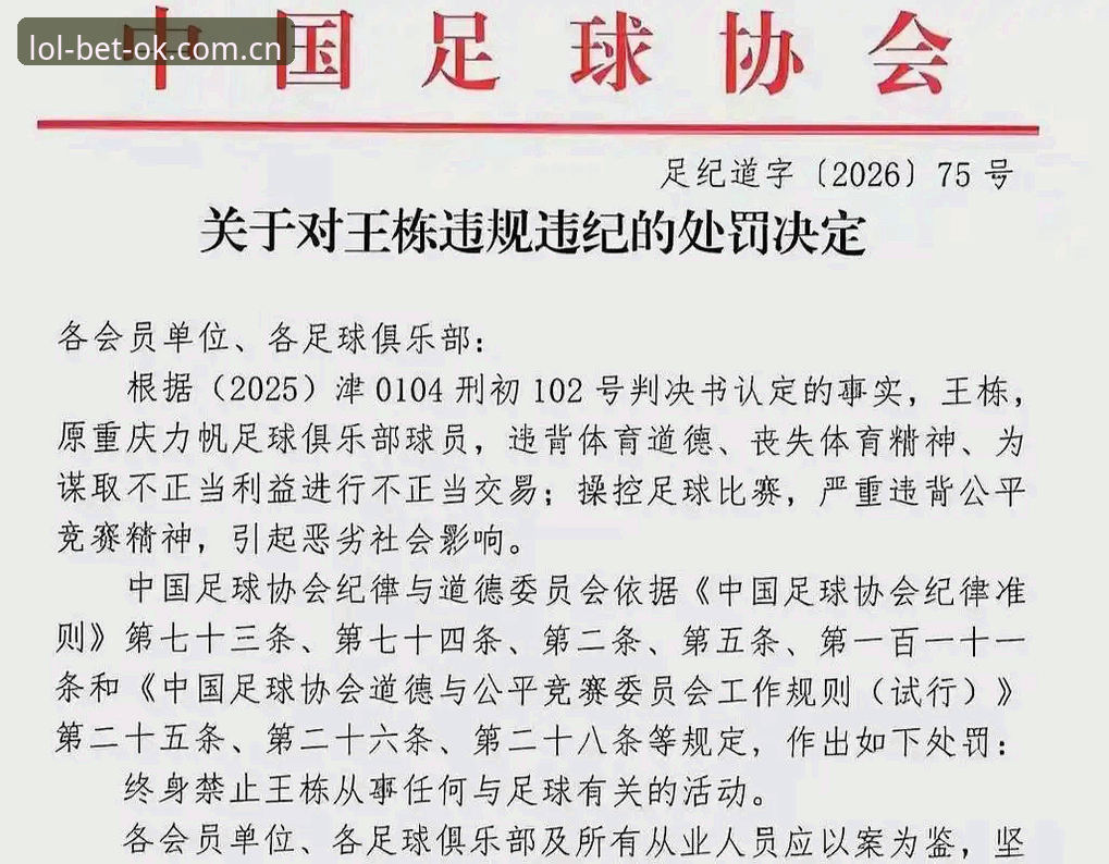 最新LOL押注体验 足协重磅处罚名单背后的真相:17人被终身禁足,48人遭禁赛
